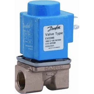 Afbeelding van Danfoss magneetafsluiter messing servo werkend 2 nc fkm doorlaat 10mm binnendraad g 1 zonder spoel 032u1252