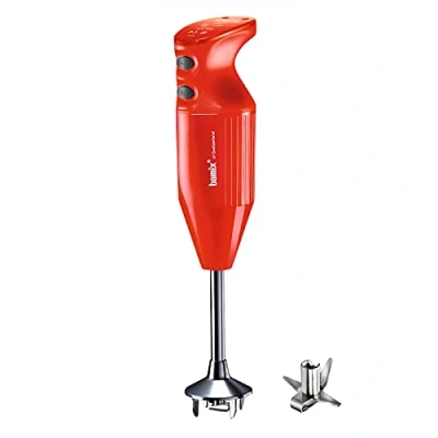 Afbeelding van bamix Staafmixer set M160 ONE incl. multifunctioneel mes van roestvrij staal, 160 Watt, 2 standen, Made in Switzerland, Rood