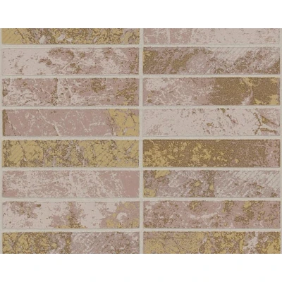 Afbeelding van NATUURSTEEN TEGEL BEHANG beige bruin met glitters AS Creation Il Decoro