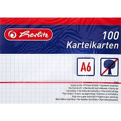 Afbeelding van Herlitz 10621415 indexkaart A6 vierkant wit 100 stuks