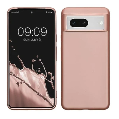 Afbeelding van kwmobile telefoonhoesje geschikt voor Google Pixel 8 Hoesje smartphone Back cover in metallic roségoud