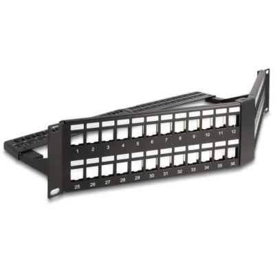 Afbeelding van Delock 19″ Keystone Patchpanel 48 Port mit Entlastungsschiene 2 HE g