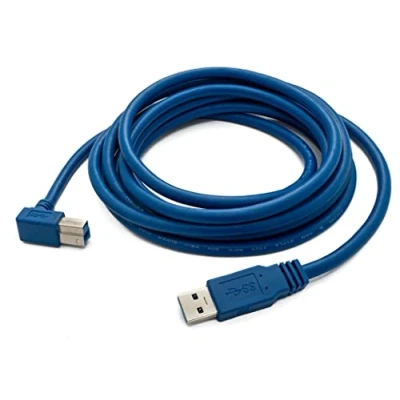 Afbeelding van SYSTEM S USB 3.0 kabel 3 m type B stekker naar A hoek in blauw