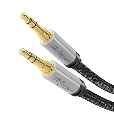 Afbeelding van KabelDirekt Aux kabel, audio &amp; jack kabel 3,5 mm (Onverwoestbaar geconstrueerd geschikt voor iPhones, iPads, smartphones, MP3 players, tablets, auto’s andere stereotoestellen) 2 m zilver