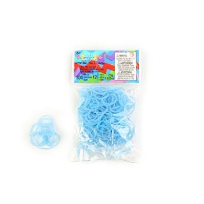 Afbeelding van Rubberen banden Rainbow Loom blauw met pailletten