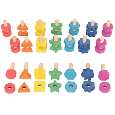 Afbeelding van Tickit Rainbow NUTS Bolts Houten speelgoed voor kinderen, Maat: One Size, Multi coloured