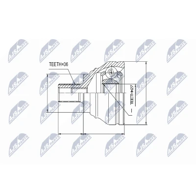 Afbeelding van Homokineet reparatie set, aandrijfas NTY NPZ SK 009