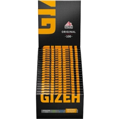 Afbeelding van GIZEH Black Originele vloeitjes om zelf te draaien, regular size, verpakking met magneetsluiting, recyclebaar, van 20 stuks à 100 premium papier (23,5 g/m²)