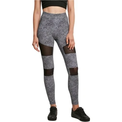 Afbeelding van Urban Classics TECH MESH AOP Legging, Dames, Maat: 3XL, Blackzen