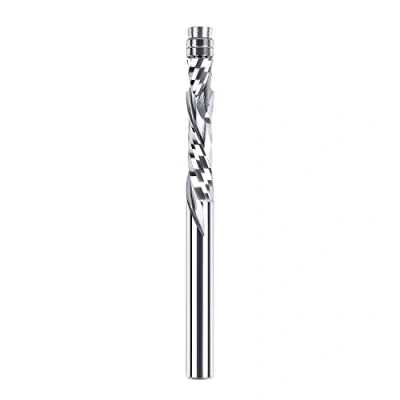 Afbeelding van SpeTool Afschuiningsfrees 8 mm Schacht Spiraalfrees Extra Lang Kopieerfrees voor Bovenfrees Op &amp; Neer Compressie 40 Snijlengte Hardmetalen Frees Spiraalgroef met dubbel kogellager Onderzijde