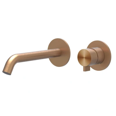 Afbeelding van IVY Tribe afbouwdeel inbouw wastafelkraan 19,5cm RVS 316 Geborsteld Mat Koper PVD