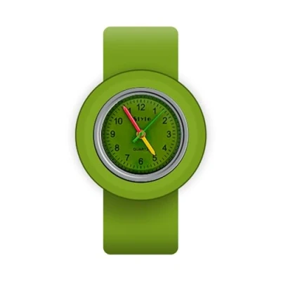 Afbeelding van Slap on horloge siliconen kwarts nummer mode sporthorloge armband voor kinderen jongen meisje dames heren unisex snap kinderhorloges, Groen, S, riem