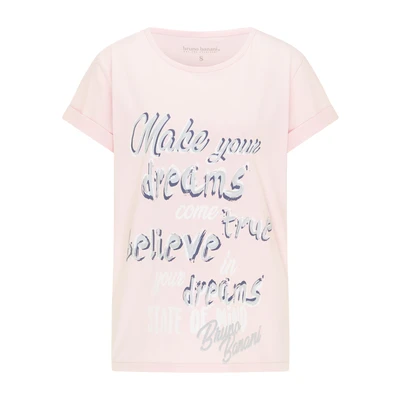 Afbeelding van Bruno Banani Tshirt print, Dames, Maat: Small, Rosa