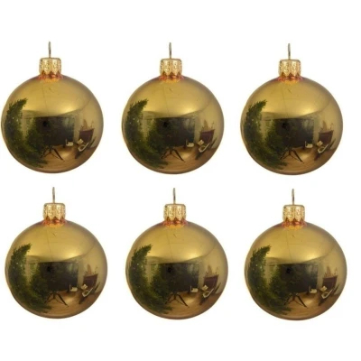 Afbeelding van Decoris Kerstballen 6 stuks goudkleurig glas glans cm
