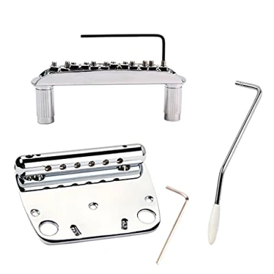 Afbeelding van Alnicov 6 String Tremolo Vibrato Staartstuk Bridge Set Voor Mustang Gitaar Vervangende Onderdelen