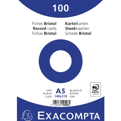 Afbeelding van Steekkaart bristol effen niet geperforeerd 148x210mm Exacompta