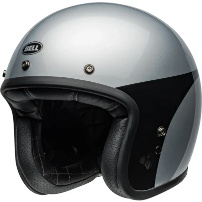Afbeelding van Bell Custom 500 Silver Black Open Face Helmet L Maat Helm