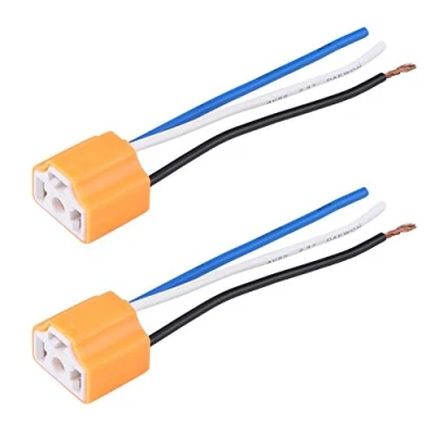 Afbeelding van KIMISS KI07047 2 stuks bus van keramiek, koplamp, plug adapter, sokkel voor H4/9003/HB2