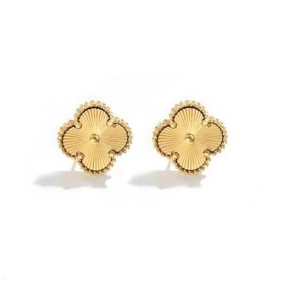 Afbeelding van Clover Oorbellen Goudkleurig 1,2 x cm Stainless Steel Fashion Favorite
