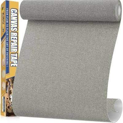 Afbeelding van zelfklevende stof, 40 x 160 cm, waterdichte stoftape, canvas patches voor outdoor meubels, bootafdekkingen, banken, tenten, loungestoelen, zonwering, lichtgrijs