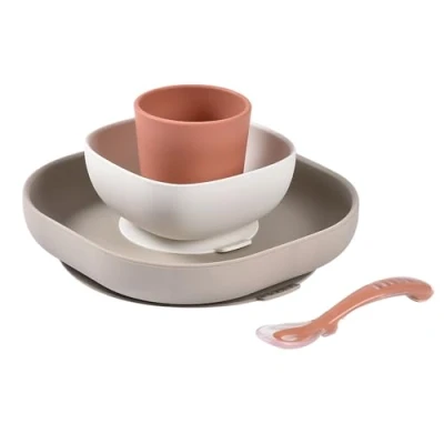 Afbeelding van BEABA® servies van siliconen terracotta, 4 stuks