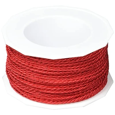 Afbeelding van PRÄSENT C.E. Pattberg Mosel koord, rood, 50 m gevlochten koord voor geschenken, pakjes en 2 mm breed, accessoires decoreren knutselen, scheurbestendig decoratief lint