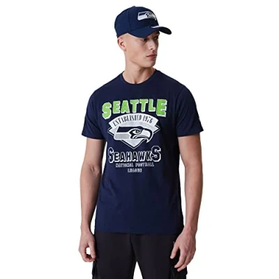 Afbeelding van New Era Seattle Seahawks NFL Team Wordmark Navy T Shirt M