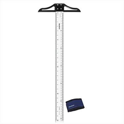 Afbeelding van Liquidraw T vierkante liniaal 60 cm 24 inch acryl vormliniaal voor tekenen, opstellen, algemene lay out werk, architecten en ingenieurs (keizerlijke metrische metingen)