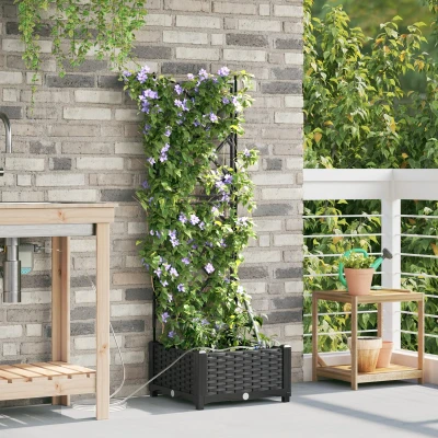 Afbeelding van vidaXL Tuin Plantenbak Zwart Kunststof 40 x 126 cm Plantenbakken