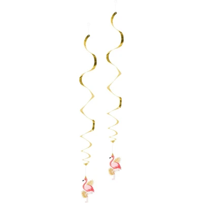 Afbeelding van Decoratie swirl Flamingo 2 stuks