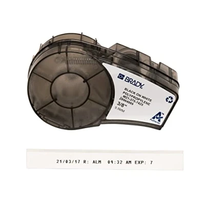 Afbeelding van Brady (M21 375 7425) Polypropylenband für BMP21 PLUS; LAB; 9.53 mm x 6.40 m Schwarz auf Weiß