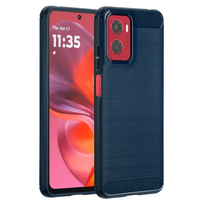 Afbeelding van imoshion Hoesje Geschikt voor Motorola Moto E15, G05 Brushed Backcover Donkerblauw