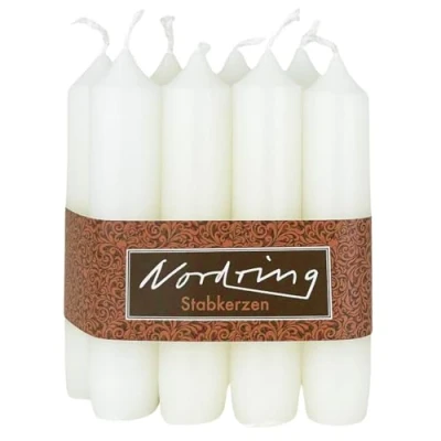 Afbeelding van Nordring 8 stuks staafkaarsen wit 2,2 x 11 cm hoog