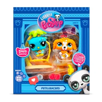 Afbeelding van Bandai Littlest Pet Shop Petfluencer Sunset Pals Set Bevat 2 LPS Mini Huisdier Speelgoed 4 Accessoires 1 Achtergrond Collector Card En Virtuele Code Verzamelbaar Voor Meisjes