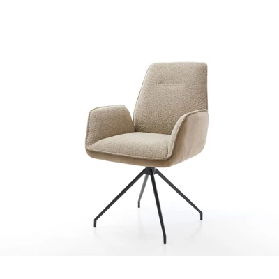 Afbeelding van DELIFE Draaistoel Zoa Flex materiaalmix mud kruisframe conisch zwart 180 draaibaar pocketveer kern