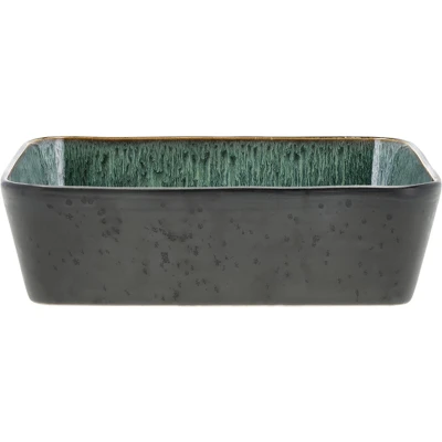 Afbeelding van Schaal Bitz Rectangular Black Green 28 x 21 cm (2 delig)
