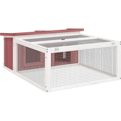 Afbeelding van vidaXL Konijnenhok 117,5x97x47,5 cm massief grenenhout mokkakleurig