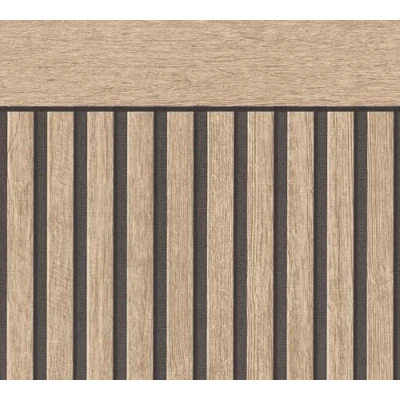 Afbeelding van LATTENWAND PANEEL BEHANG industrieel Beige Bruin A.S. Création Elements 2