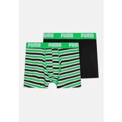 Afbeelding van Puma BOYS Everyday Striped 2 PACK Onderbroeken voor kinderen, Maat: 122 128, Green/black
