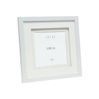 Afbeelding van Deknudt Frames fotolijst S65KK1 P1 wit met passe partout 13x13 cm