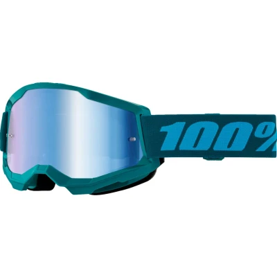 Afbeelding van 100% 2023 Fall Strata 2 Crossbril Stone Groen (Lens: Spiegel Blauw)