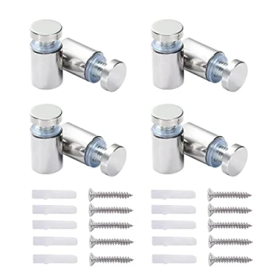 Afbeelding van 16 Stuks Qrity Afstandhouders Montagehardware Reclameglas Acryl Afstandhouder, RVS Afstandhouders, 16X25mm, met Schroefbevestigingsaccessoires