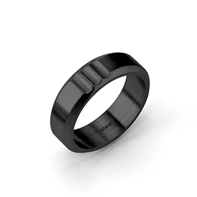 Afbeelding van Fynch Hatton Ring FHJ 0009 R 60 zwart, roestvrij staal, Geen edelsteen