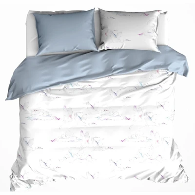 Afbeelding van Dekbedovertrek De Witte Lietaer Ave Arctic Ice Satijn 260 x 200 / 220 cm Extra Breed