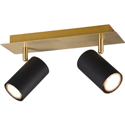 Afbeelding van Trio Leuchten Marley Opbouwspot 2x GU10 Zwart Goud