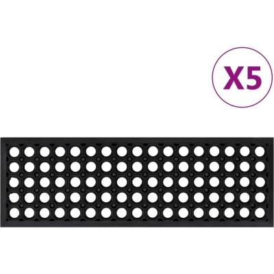 Afbeelding van vidaXL Trapmatten 5 st 25x75 cm rubber