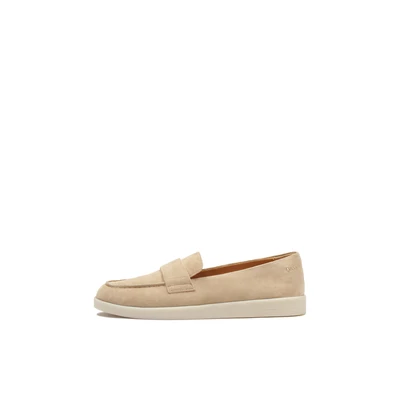 Afbeelding van Beige suede slip on casual half shoes