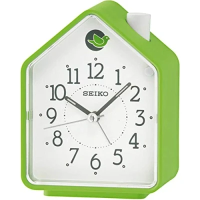 Afbeelding van Seiko wekkerkoekoek huis groen met witte wijzerplaat QHP002M