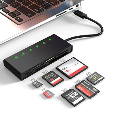 Afbeelding van USB C multikaartlezer, SD/TF/CF/XD/MS Type 5Gps hoge snelheid 7 in 1 XD Picture kaartlezer voor TF Micro SD CF MS MMC kaart, Sony Memory Stick Pro Duo adapter Lees 5 kaarten Tegelijkertijd
