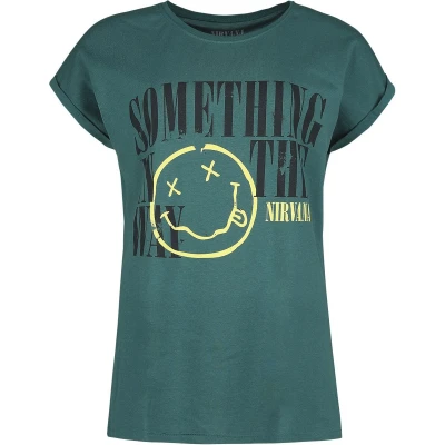 Afbeelding van Nirvana Something In The Way T shirt blauw XL Katoen Band merch, Bands